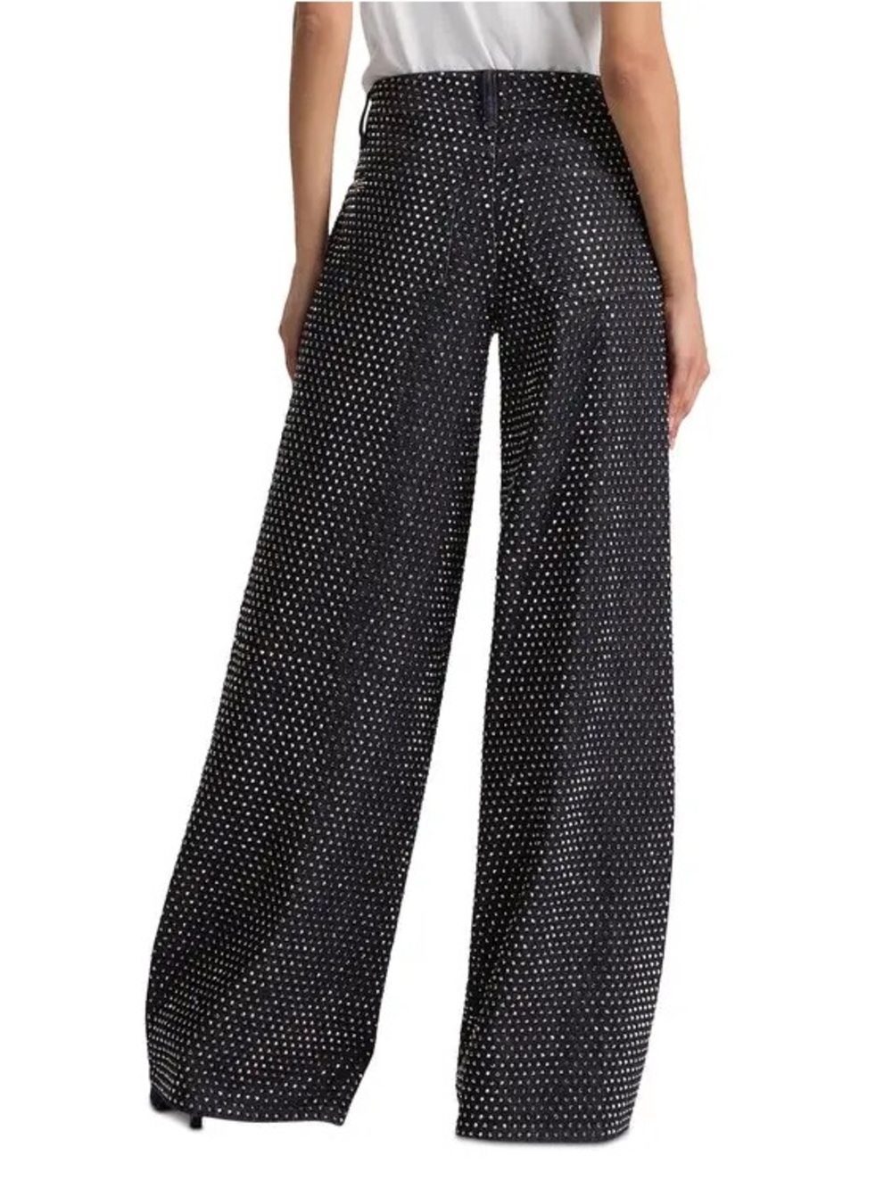 Alice + Olivia Jeans Rhinestone Embellished Wide Leg Size 25